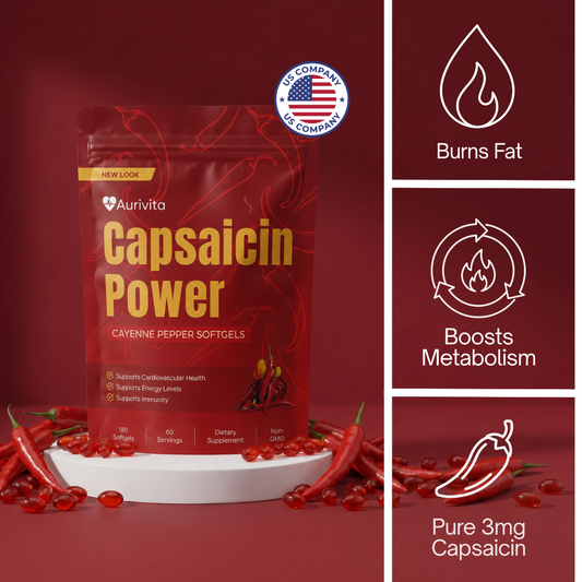 Aurivita Capsaicin Power — Thermogenic Metabolism Softgels