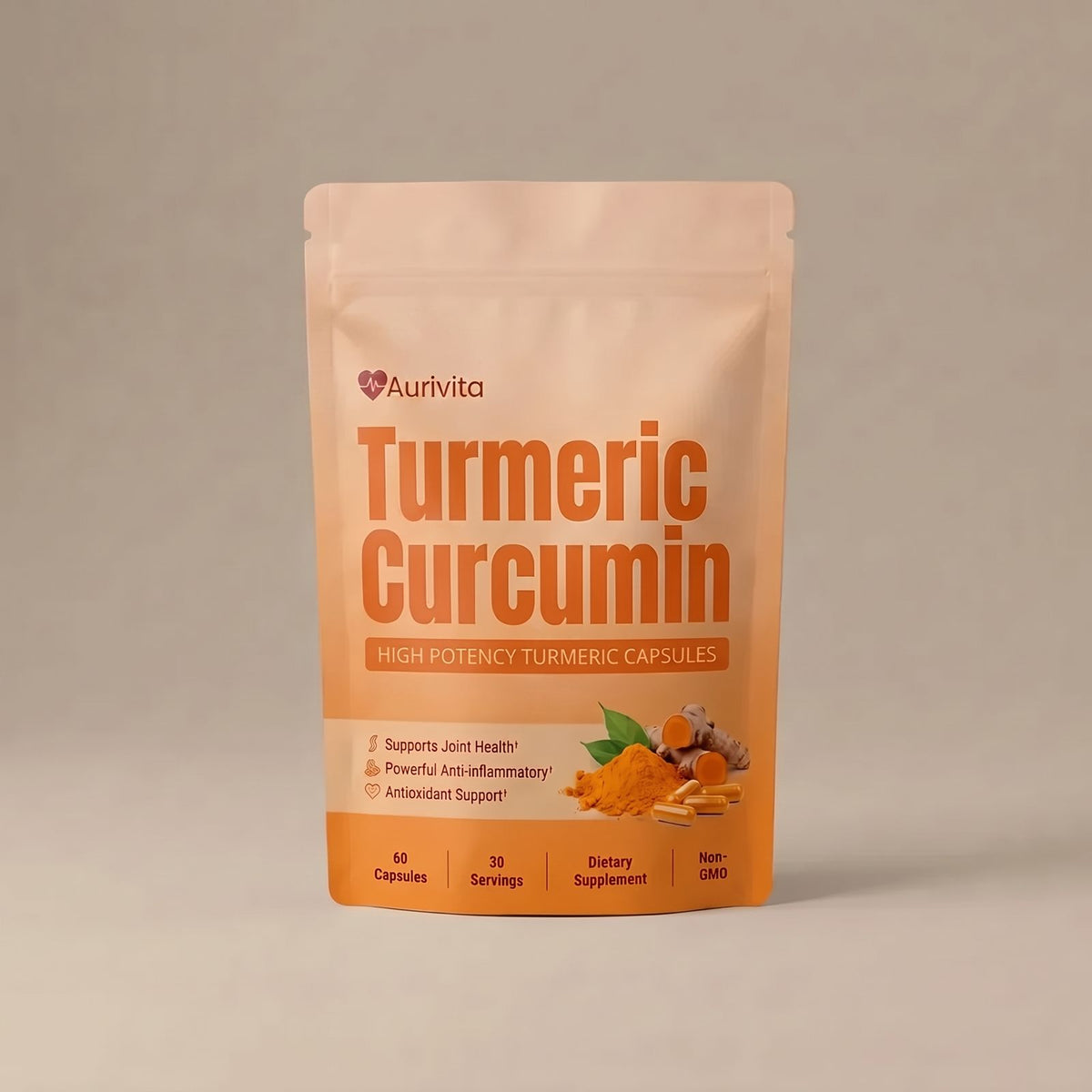 Aurivita Tumeric Capsules (30 servings)