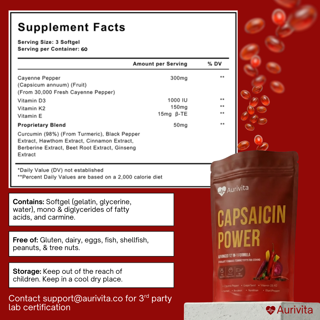 Aurivita Capsaicin Power - Cayennepfeffer-Weichkapseln