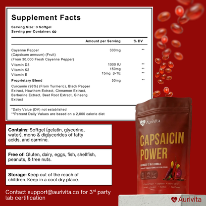 Aurivita Capsaicin Power - Cayennepfeffer-Weichkapseln